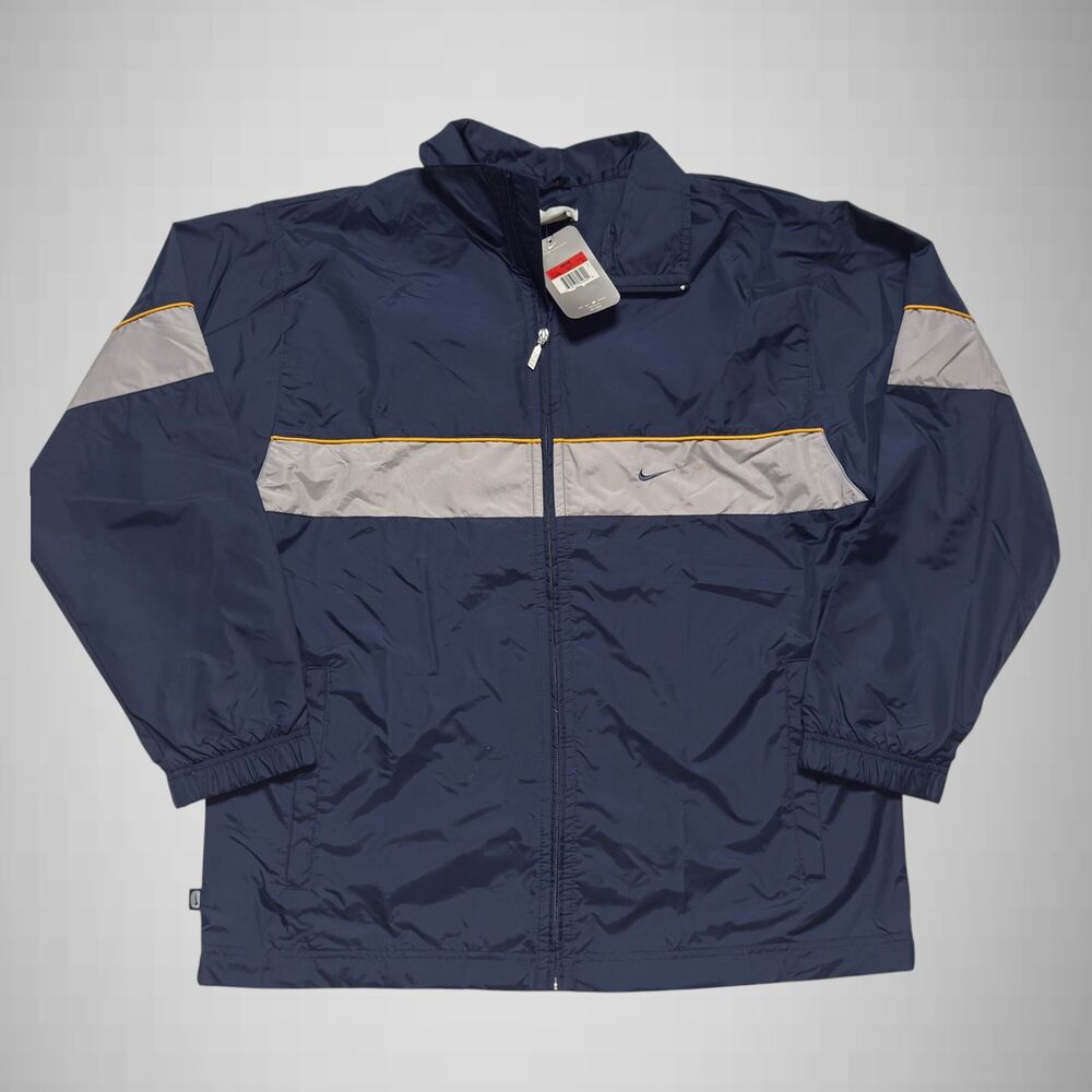 Nike 123988-451 Windbreaker Jacket Men's Large Navy Gray Y2K 2002 NWT
